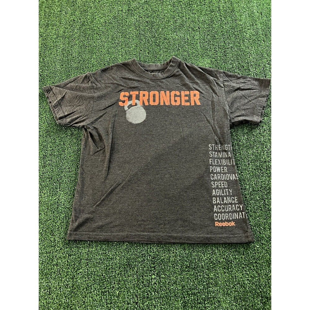 Reebok Stronger Graphic T Shirt Dark Gray M